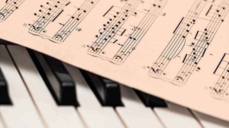 Piano and sheet music